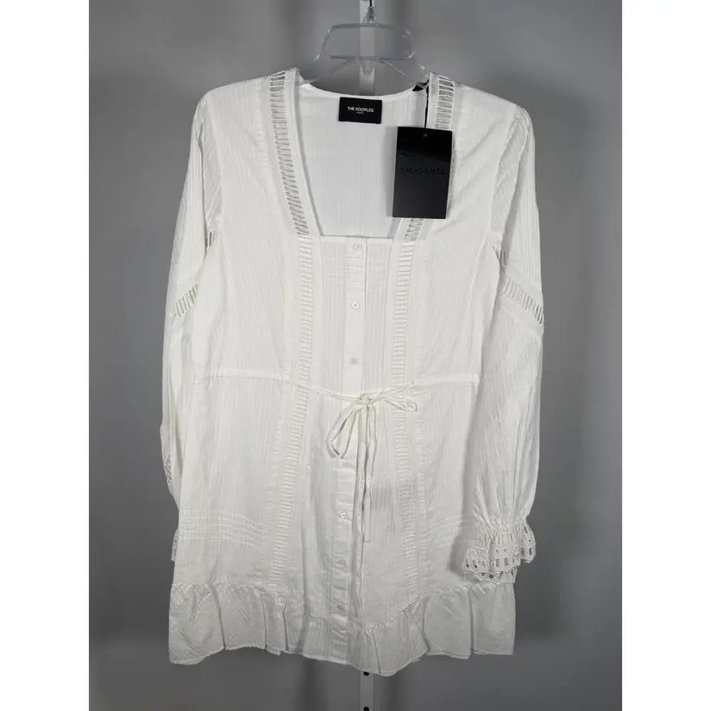 The Kooples Ladder Trim Cotton Lace Dress US Size Medium / FR 2 NWT $345 - Picture 5 of 10